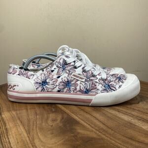 Rocketdog Jazzin Rivera Womens Pink And White Size 8 Floral Low Top Shoes
